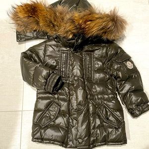 Moncler puffer coat toddler olive green